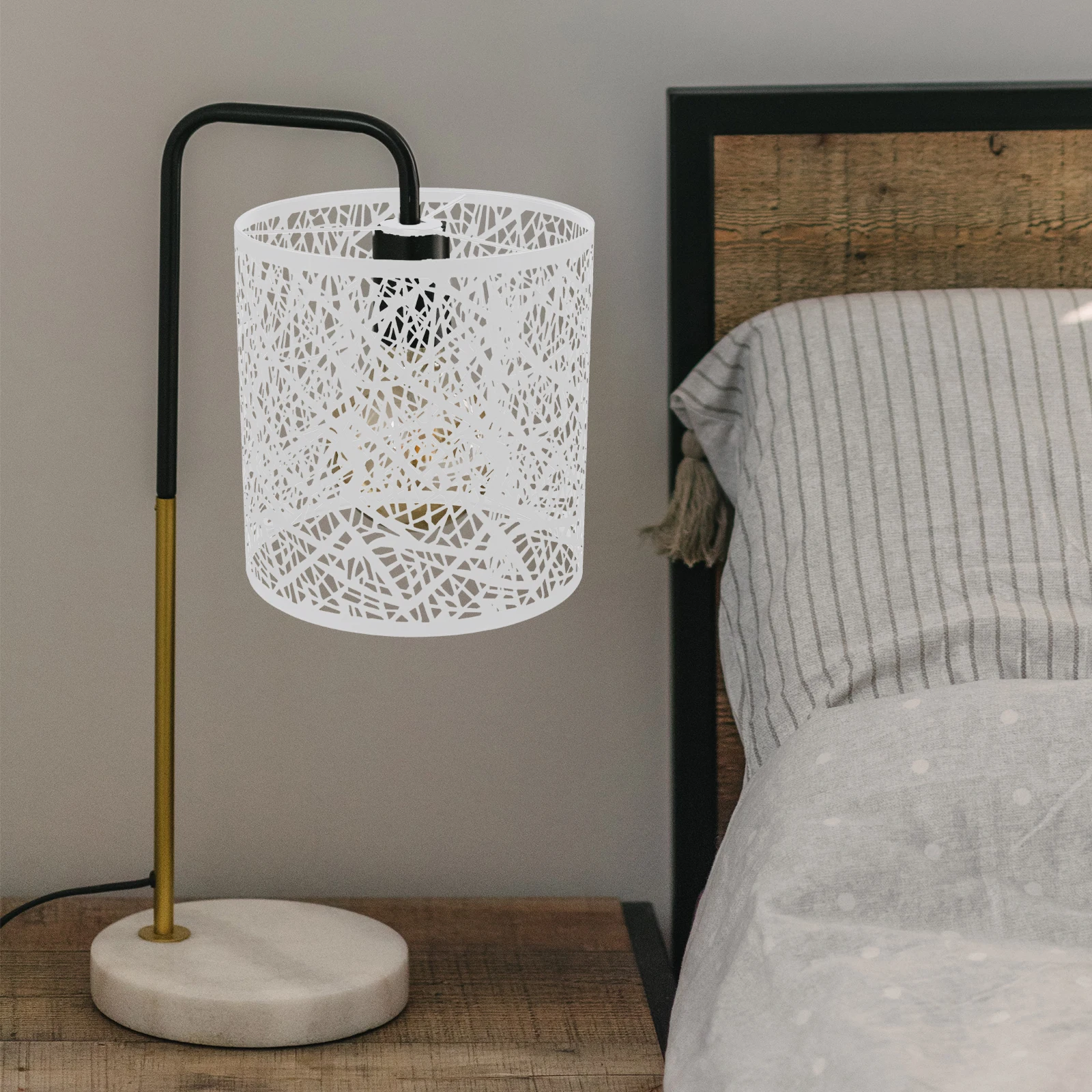 

Iron Circular Tree Pattern Lampshade for Table Floor Lamps Vintage Wrought Hollow Carving Large Clean Light Cover