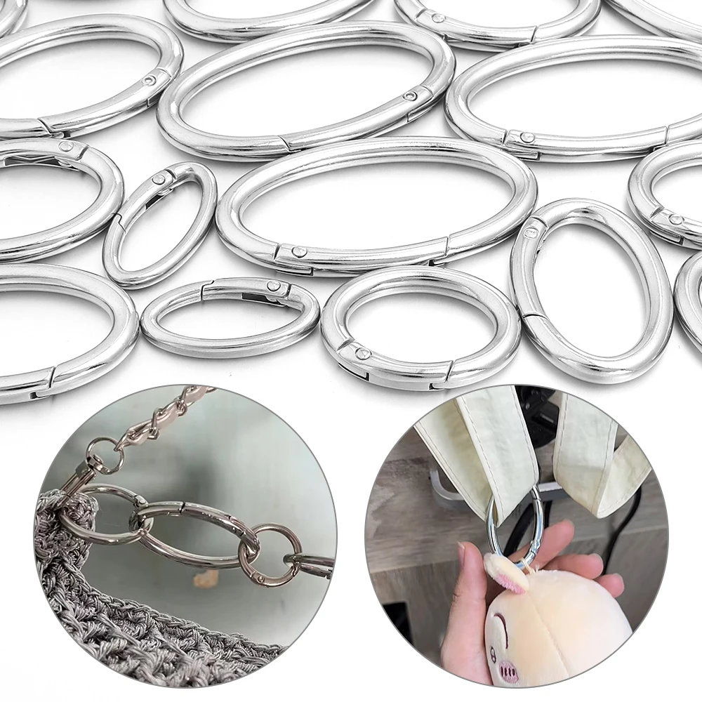 4 Stück/Set Legierung Federring Ovaler Ring Öffnungsfähiger Schlüsselring Taschenriemen Schnalle Auslöser Schnappverschluss Clip Verbinder DIY Zubehör – Detail 2