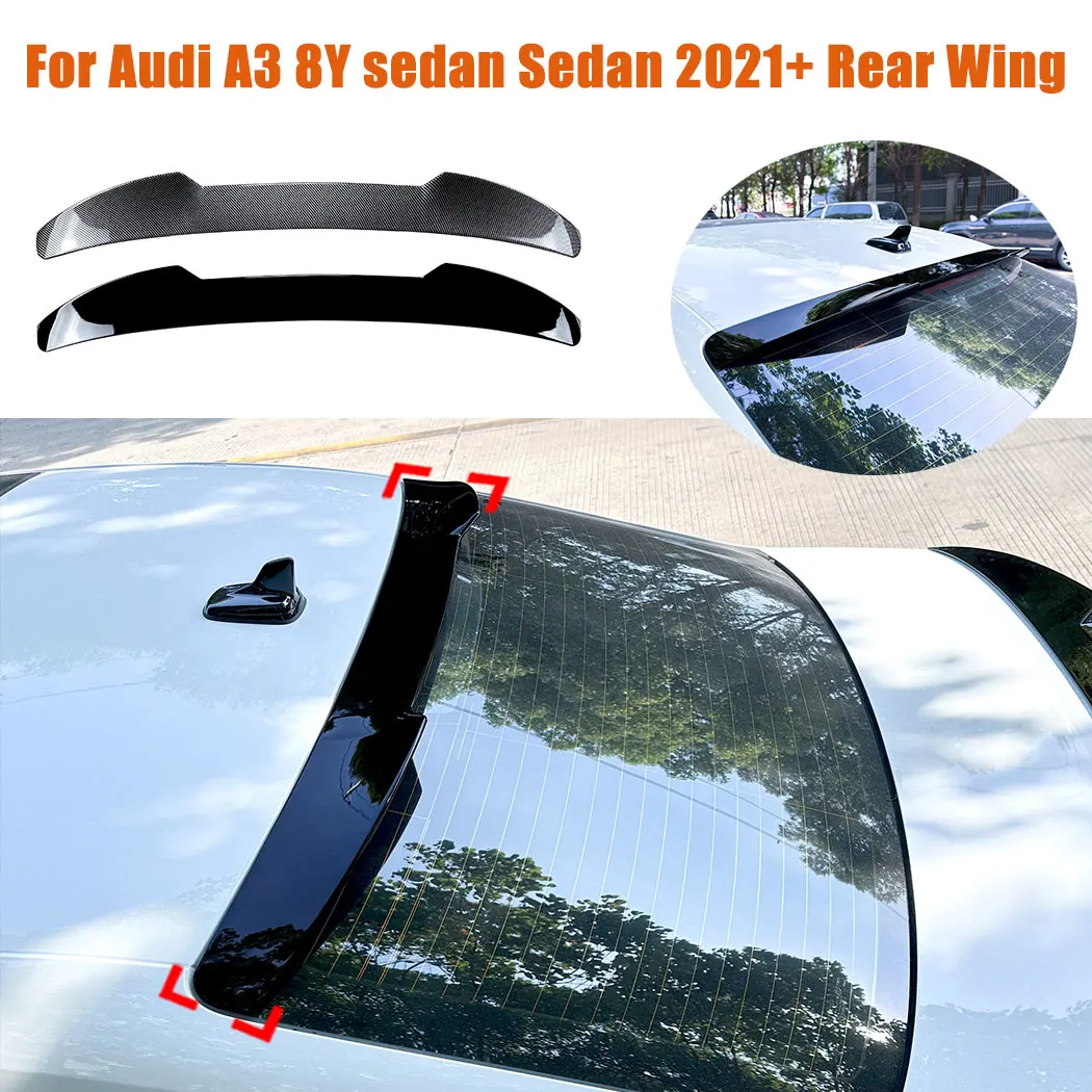 For Audi A3 8Y sedan Sedan 2021+ Car Roof Trunk Spoiler Blade Style Fixed Wind Wing Splitter Diffuser Exterior Guard Modified