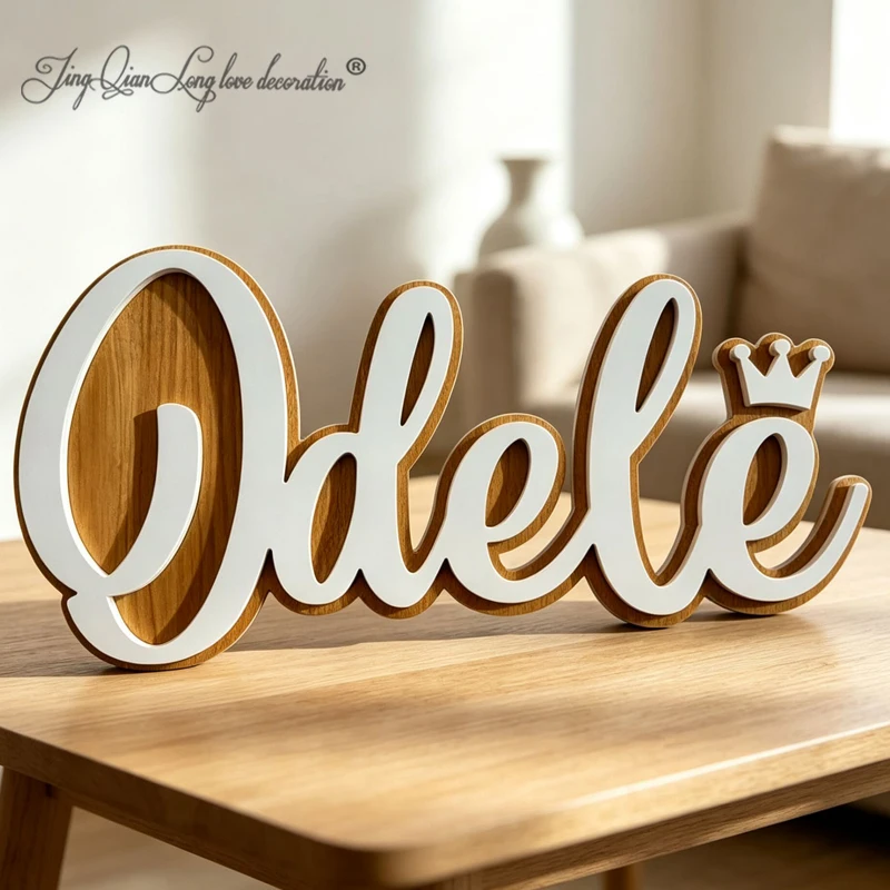 Handmade Customizable Wooden Custom Layered Name Sign Personalised Nursery Decor Kids Room Wall Art