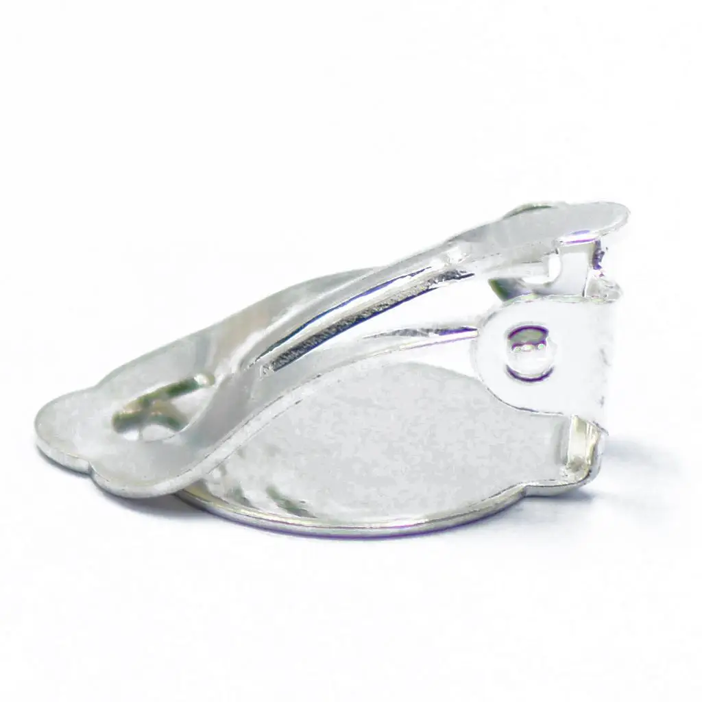 12pcs Empty Flat Protective Silver Earwire Jewelry Findings