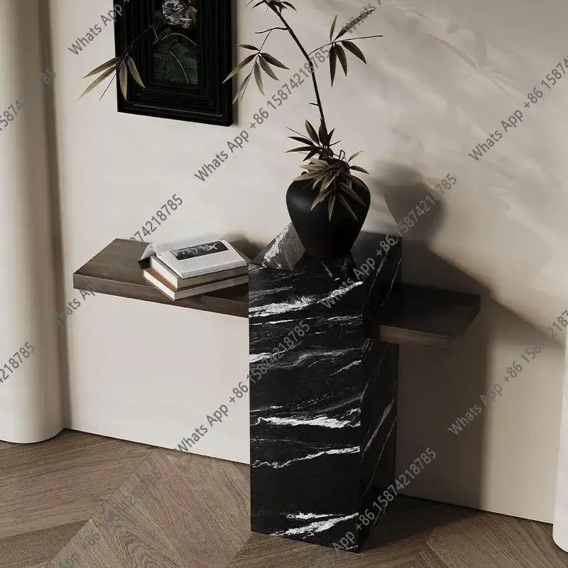 N68 Entry rock slab entrance table Designer rock slab entrance table Modern simple entrance end view table