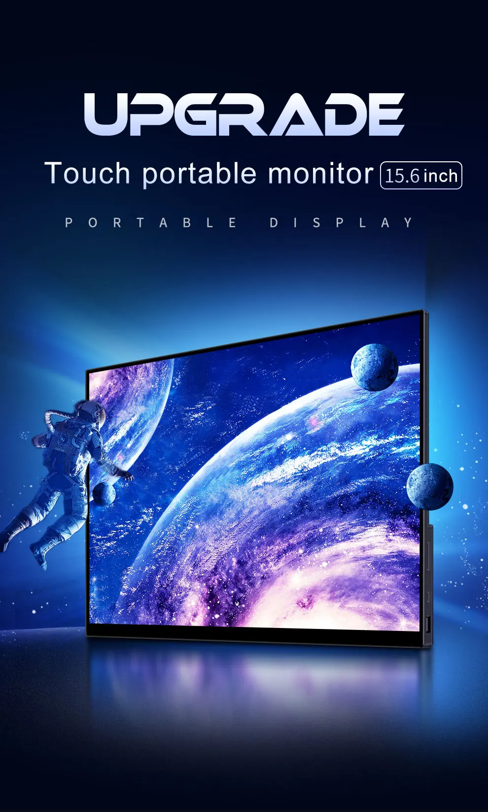 15,6 inch 1080p Touchscreen IPS Tragbare Monitor mit HDR USB-C HDMI-Kompatibel für Mobile Laptop Xbox PS4/5 schalter Metall Shell – Detail 1