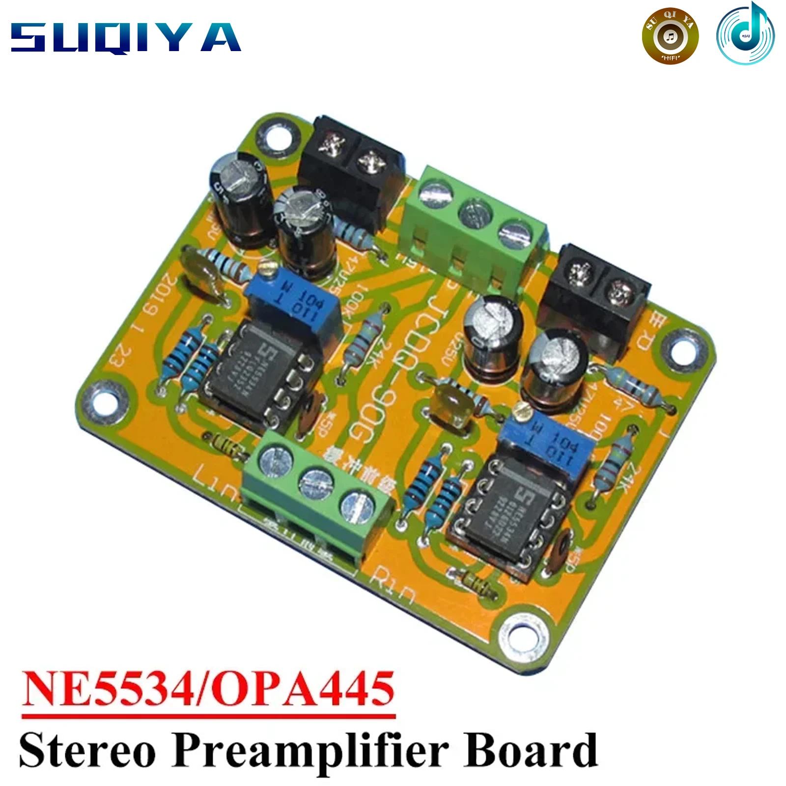 

NE5534 OPA445 Stereo Preamplifier Board DC Buffer High Resistance Input Low Resistance Output Wide Range HIFI Preamplifier Audio