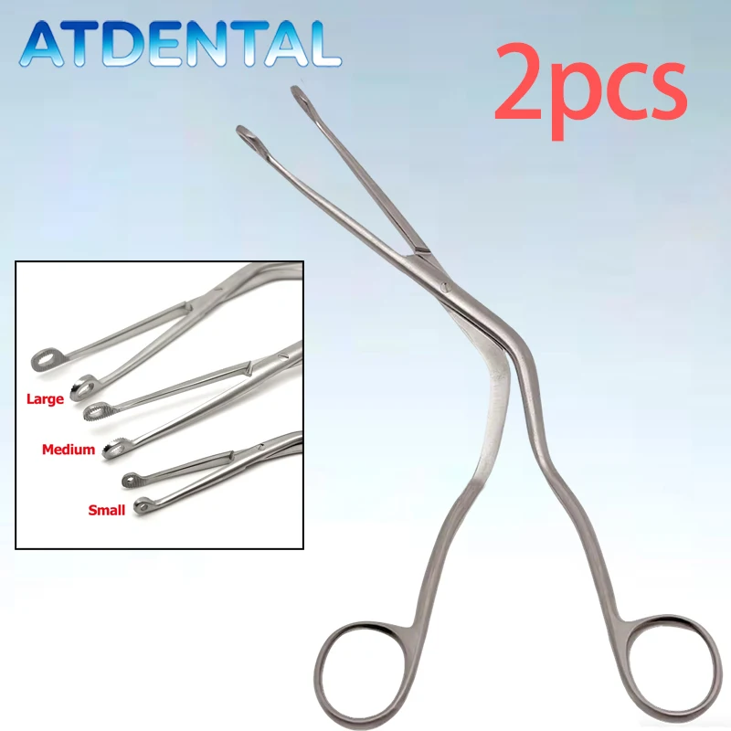 

2pcs Stainless Steel Magill Catheter Forceps for Medical Surgery, Laryngeal Throat Pliers Dental Instrument