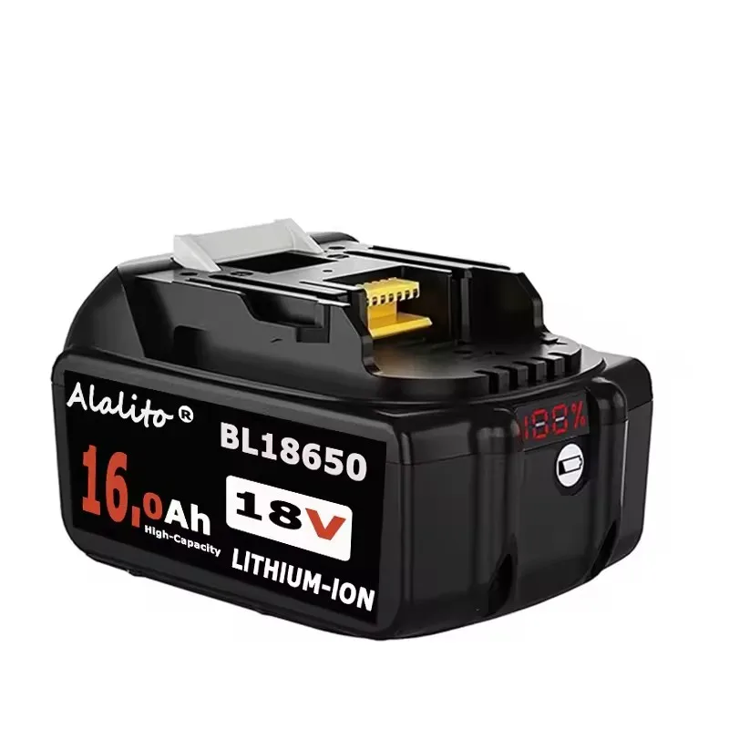 Batterie lithium-ion aste avec écran LED, Makita 18V, 16Ah, BL1840, BL1850, BL1830, 16000mAh, Nouveau