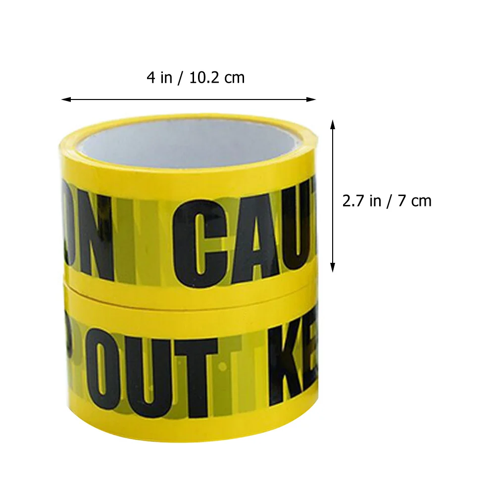 

2pcs 2 Rolls Yellow Warning Tape Caution Safety Barricade Electrical Construction Halloween Decor High Visibility