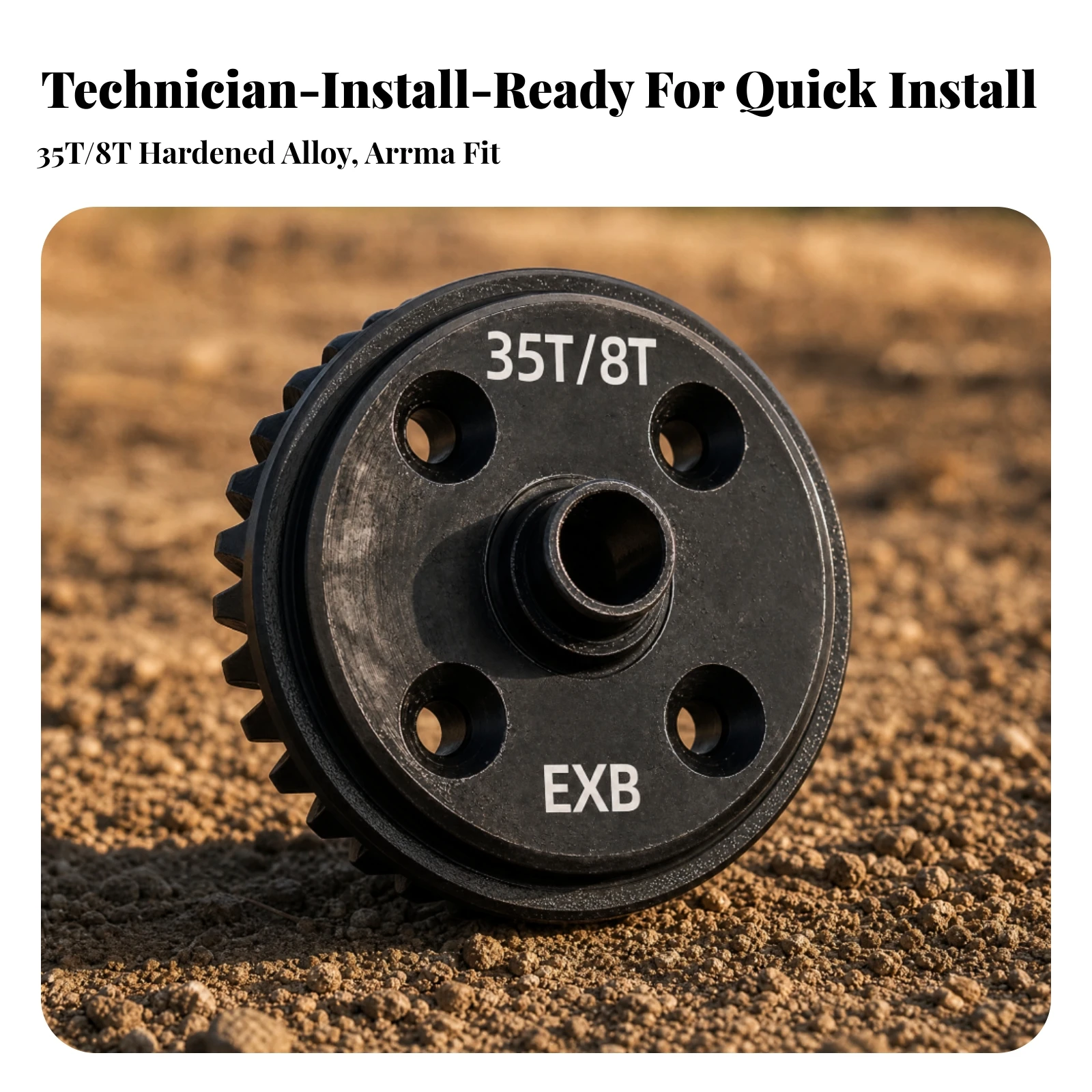 RC Car Part High-Rotational Force Alloy Steel Differential Gear Assembly RC Gears Sturdy for ARRMA EXB Drivetrain Upgrade