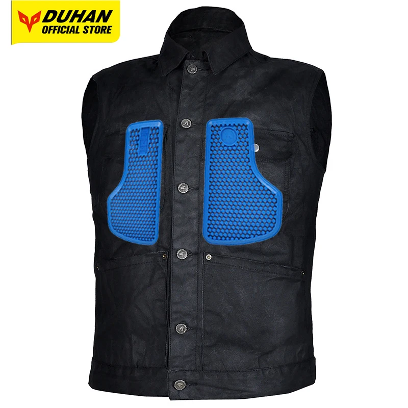 

Motorcycle Riding Vest For Men And Women Casual American Retro Coating Wax Cloth Motorcycle Rider Vest Motocross Jacket