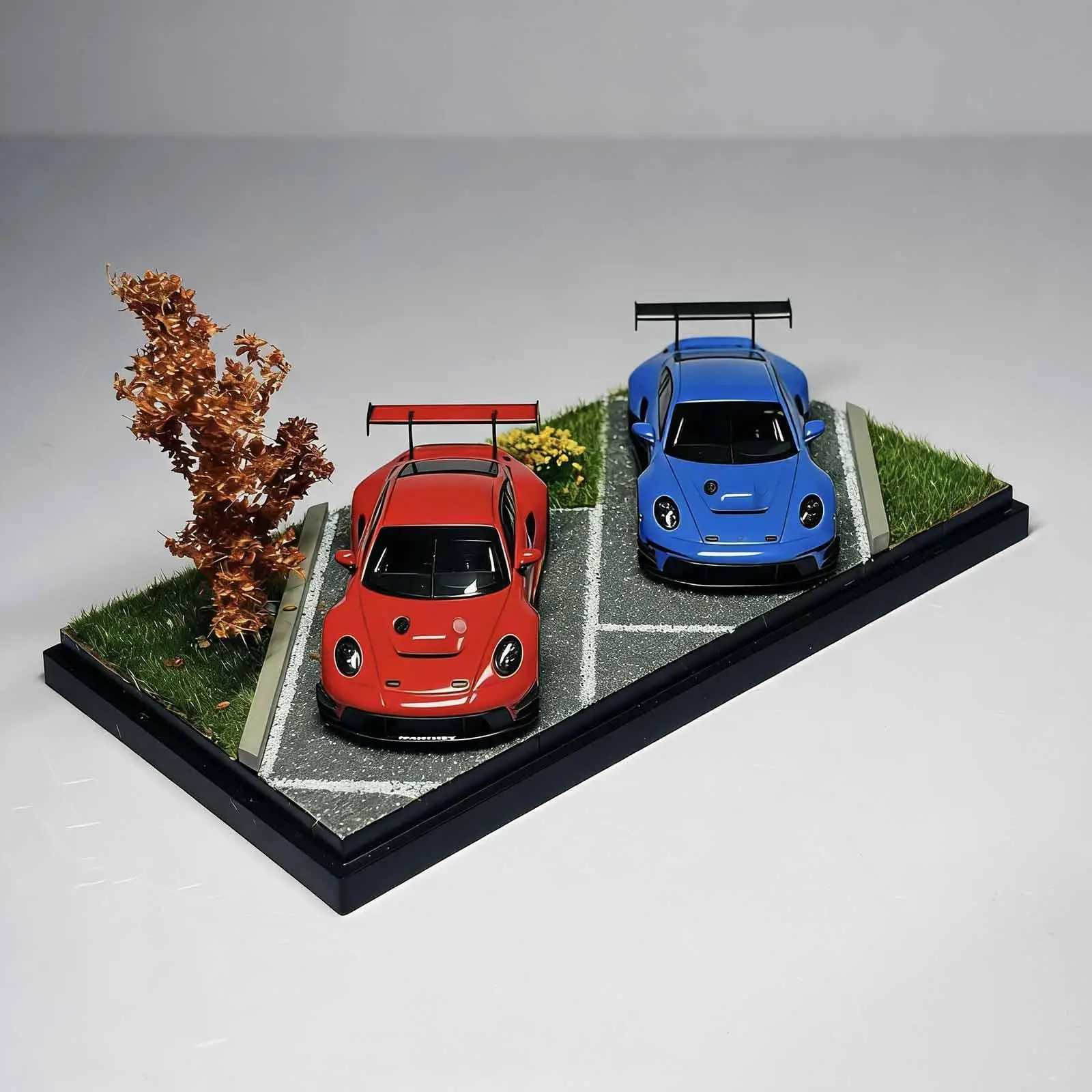 1:64 Diorama Car Display Case Storage Box Tabletop Decor Backdrop Container Showcase for Photography Props Miniature Figures