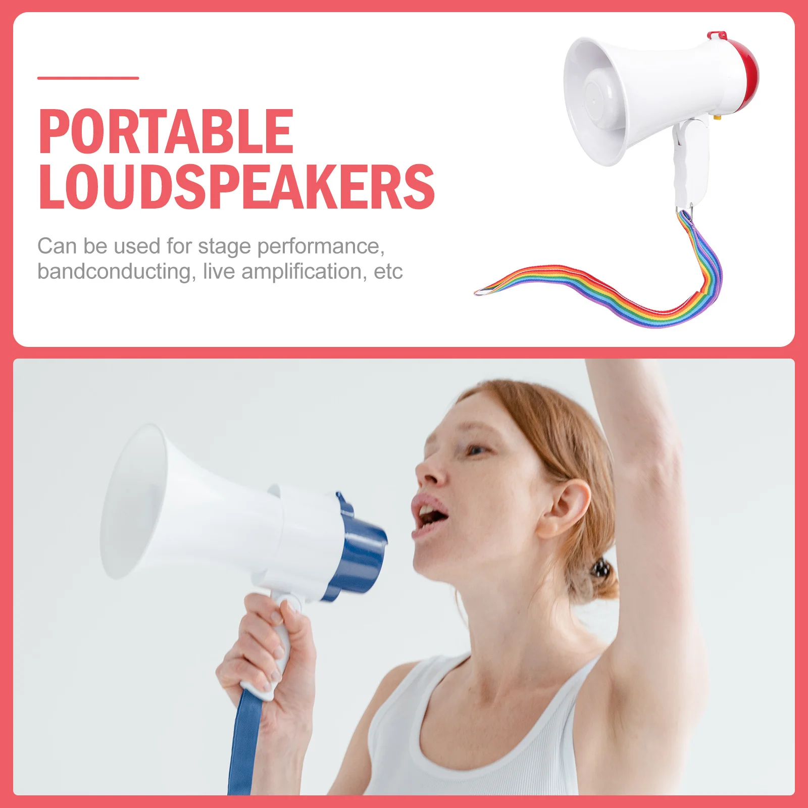 Altavoz portátil de plástico, amplificador de voz creativo, amplificador de sonido de voz, altavoz multifunción para enseñanza