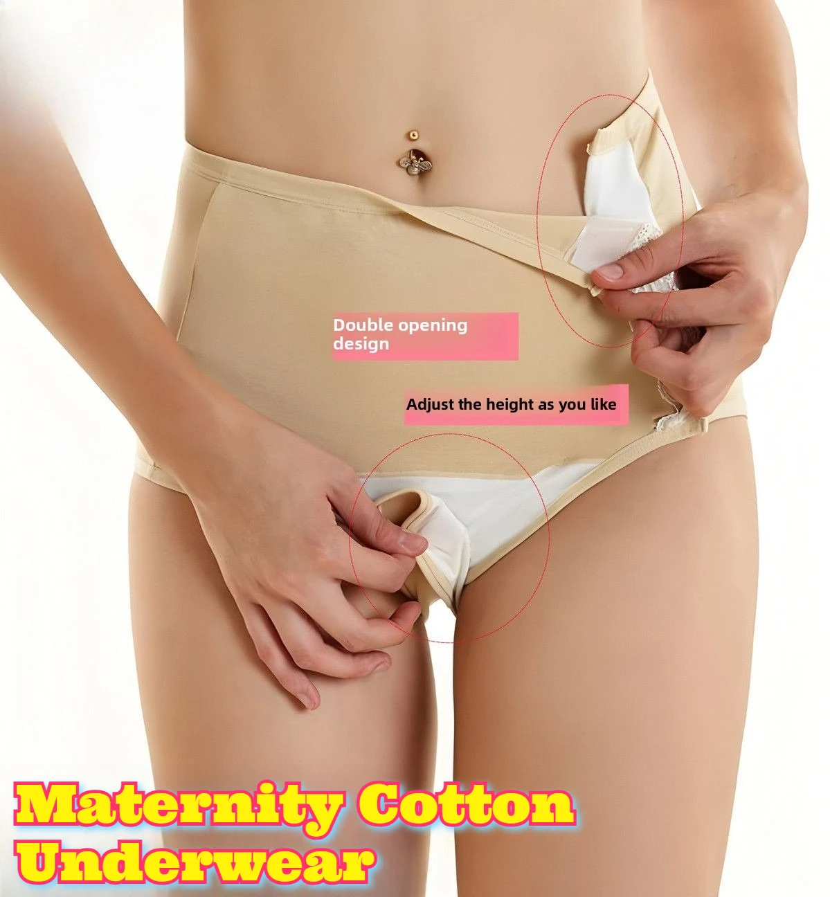 ملابس داخلية قطنية للأمهات ملابس المستشفى بعد الولادة فحص الحمل بدون سحب مفتوح المنشعب سهل الارتداء سروال عمل مقاوم للماء