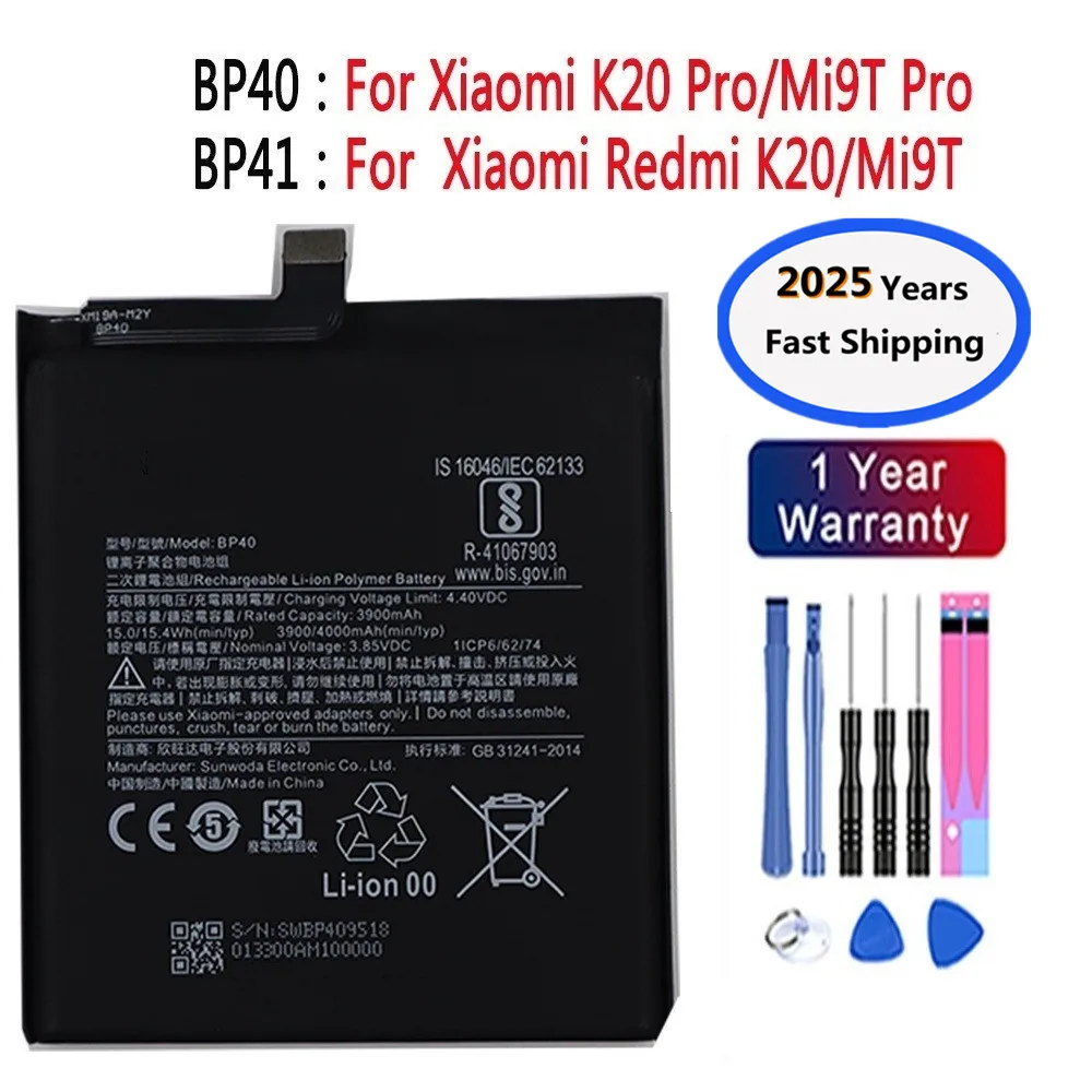 

4000mAh BP41 BP40 Battery For Xiaomi Redmi K20 Pro Mi9T Mi 9T Pro Redmi K20Pro Bateria Battery In Stock Fast Shipping