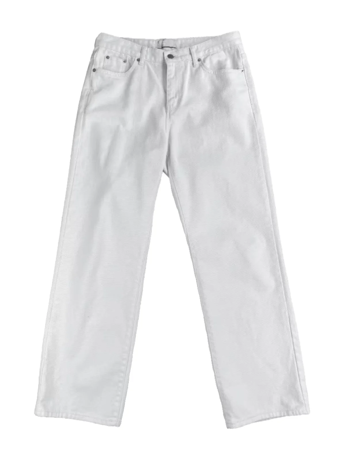 

Retro White Jeans Men Women Loose Drapey Straight Leg Long Trousers Trendy Spring Autumn Waed Denim Pants Casual Straight Cut