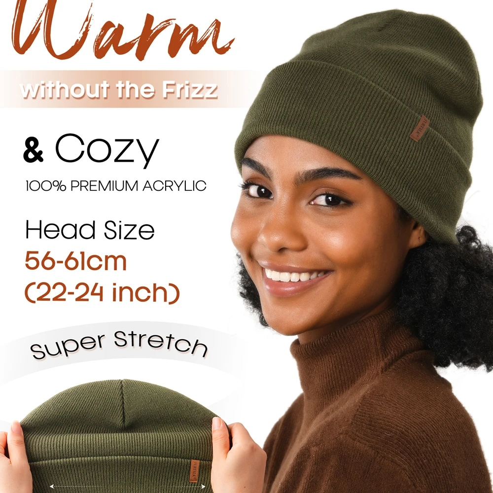 FURTALK Women's and Men's Knitted Beanie Hat with Smooth Soft Silk