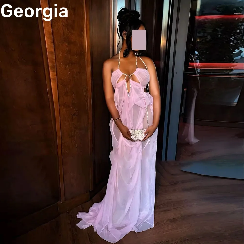 فساتين سهرة Customize Elegant Evening Dress Halter Sweetheart Floor-Length Prom Dresses A-Line Sleeveless Zipper Up Formal Dress