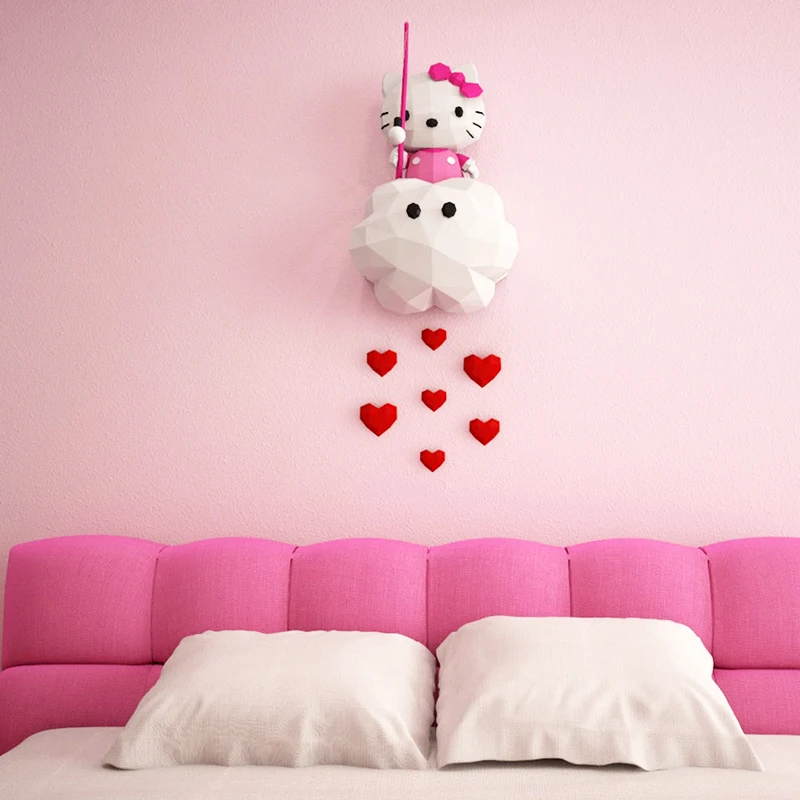 90cm Hello Kitty Paper Model Anime Figure Children Room Wall Decor Home Decoration Papercraft 3D DIY Handmade Toy MINISO Disney