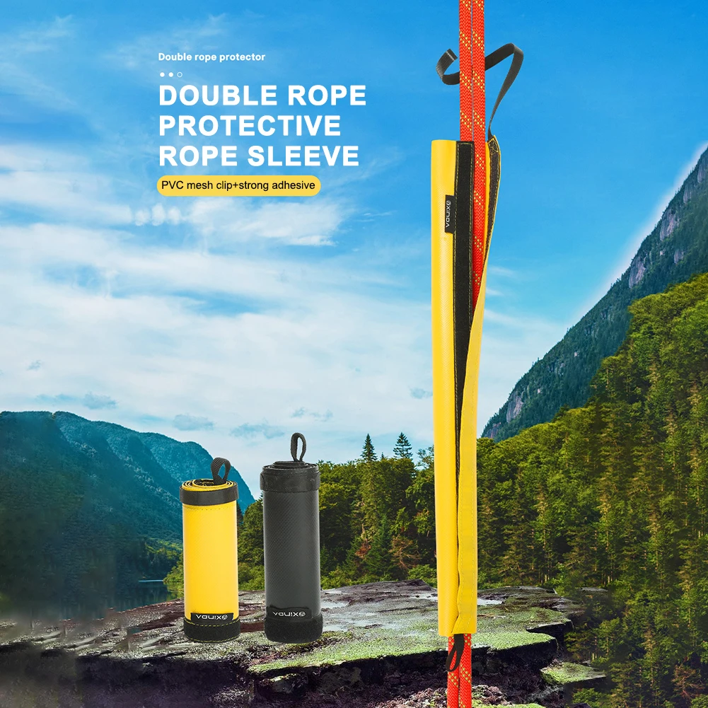35/50cm Climbing Rope Protective Cover Magic Tape PVC Rock Climbing Rope Protector Anti-Wear Rappelling Abseiling Equipment
