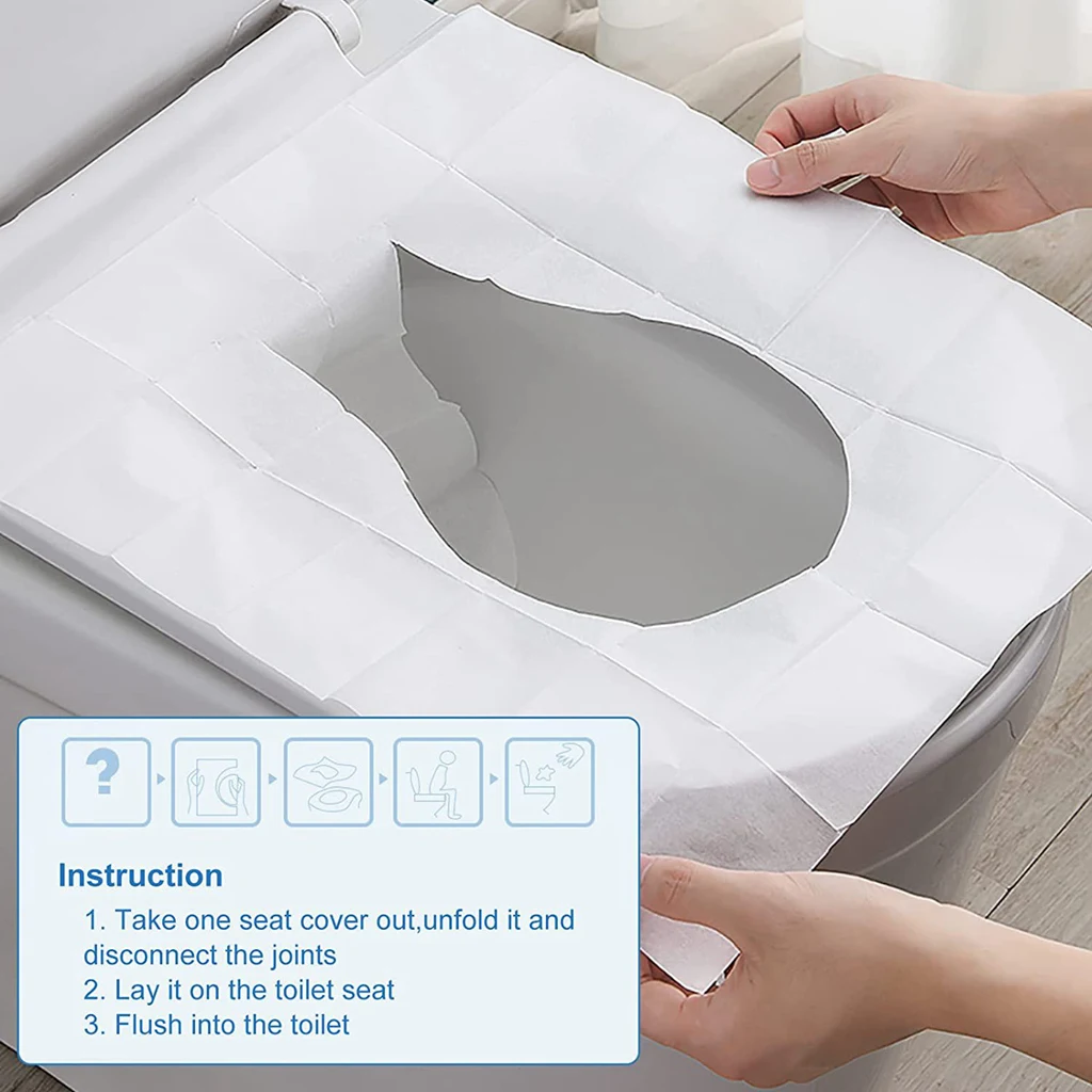 10/30/50PCS Portable Disposable Toilet Seat Covers Type Travel Camping Hotel Bathroom Accessories Paper Waterproof Soluble Water