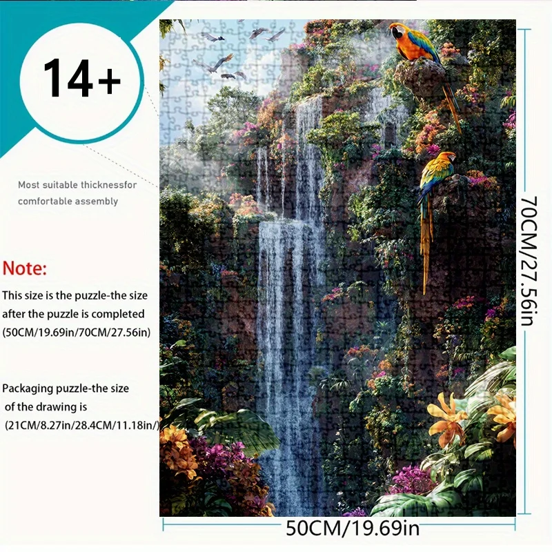 1000+ قطعة من أحجية الصور المقطوعة الببغاء النابضة بالحياة والمشهد الاستوائي - ورق سميك متين، مقاس بدون خياطة، 50.04 × 69.85 سم - مثالي لـ Adu #3