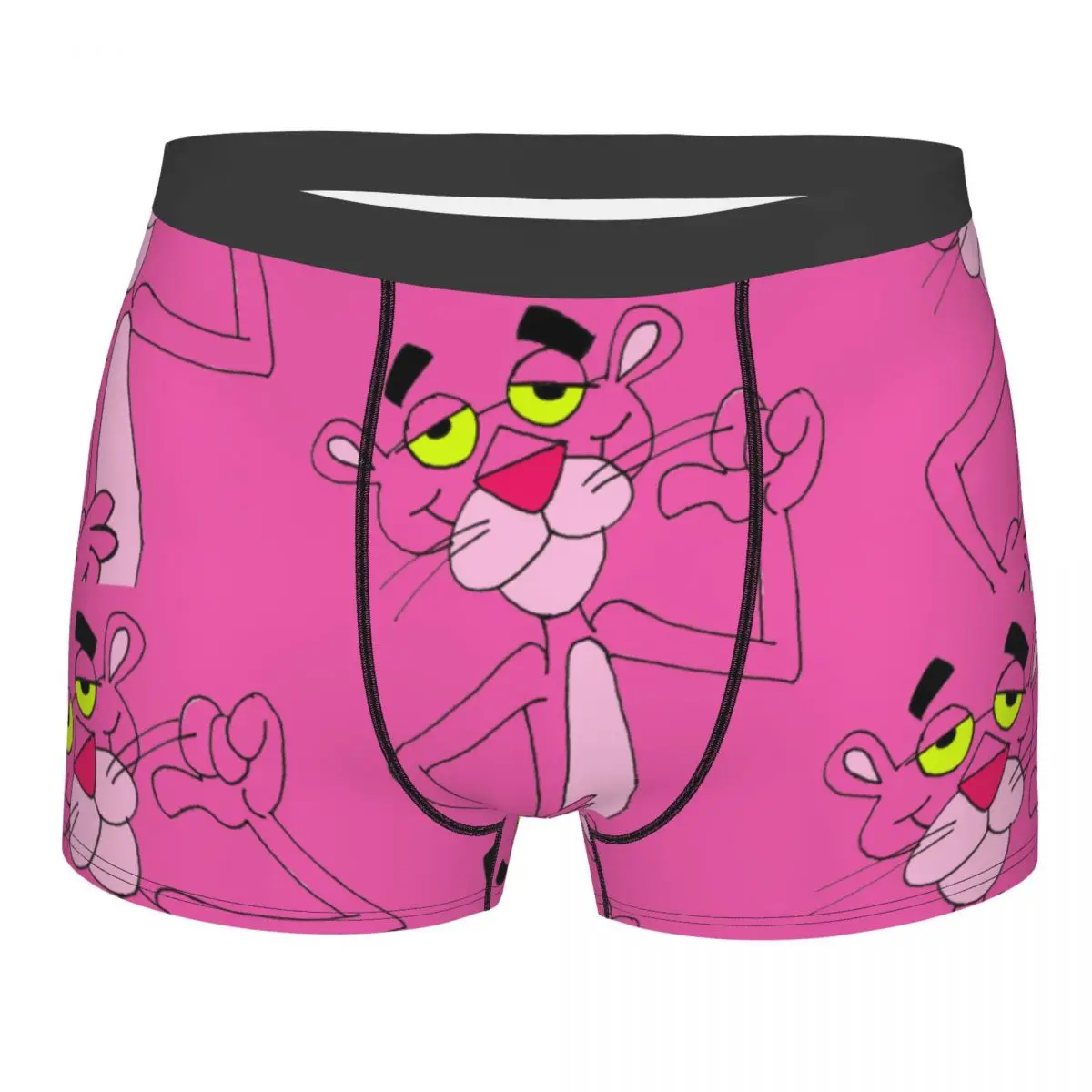 Custom Disney Male Fashion Pink Leopard Cartoon Underwear Boxer Briefs Breathable Shorts Panties Underpants