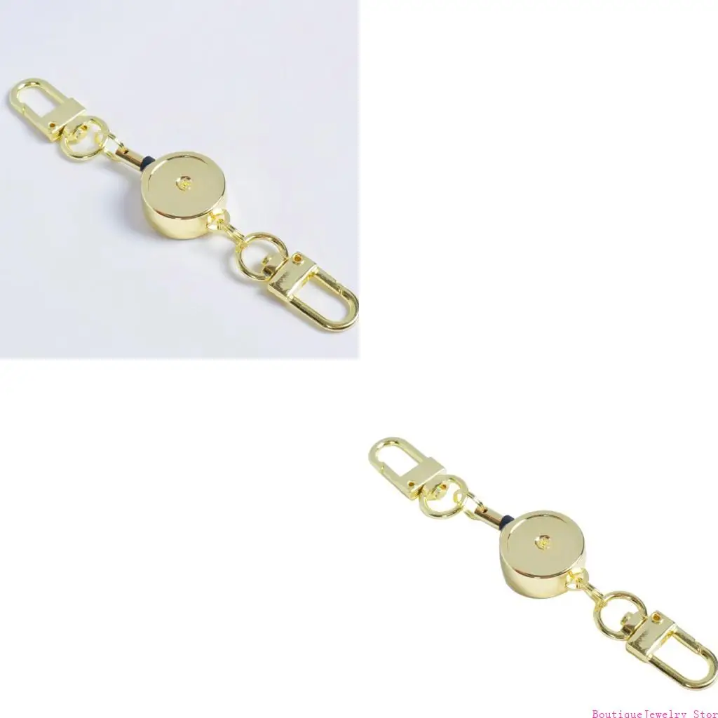 E1PE Double Hook Easy-to-pull Keychain Zinc Alloy Compact Portable For Bag Purse Decoration Easy Attach Detach