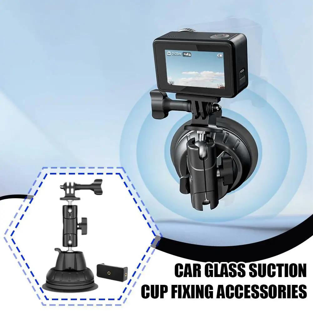 Car Glass Suction Cup Holder For DJI Pocket3/ Shadowstone X4 360-Degree Rotation Adjustable Fixing Mount Base Camera Accessories