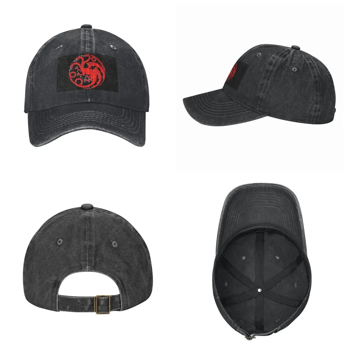 House Targaryen Baseball Caps Snapback Washed Denim Hats Outdoor Adjustable Casquette Hip Hop Baseball Cowboy Hat for Men Women