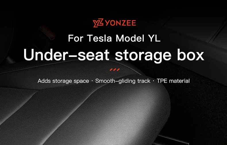 YZ Unter-Sitz-Aufbewahrungsbox für Tesla Model YL 6-Sitzer 2026 Schublade Vorder- und Rücksitz Unterer Organizer-Ablagefach Auto-Innenausstattung Zubehör – Detail 1