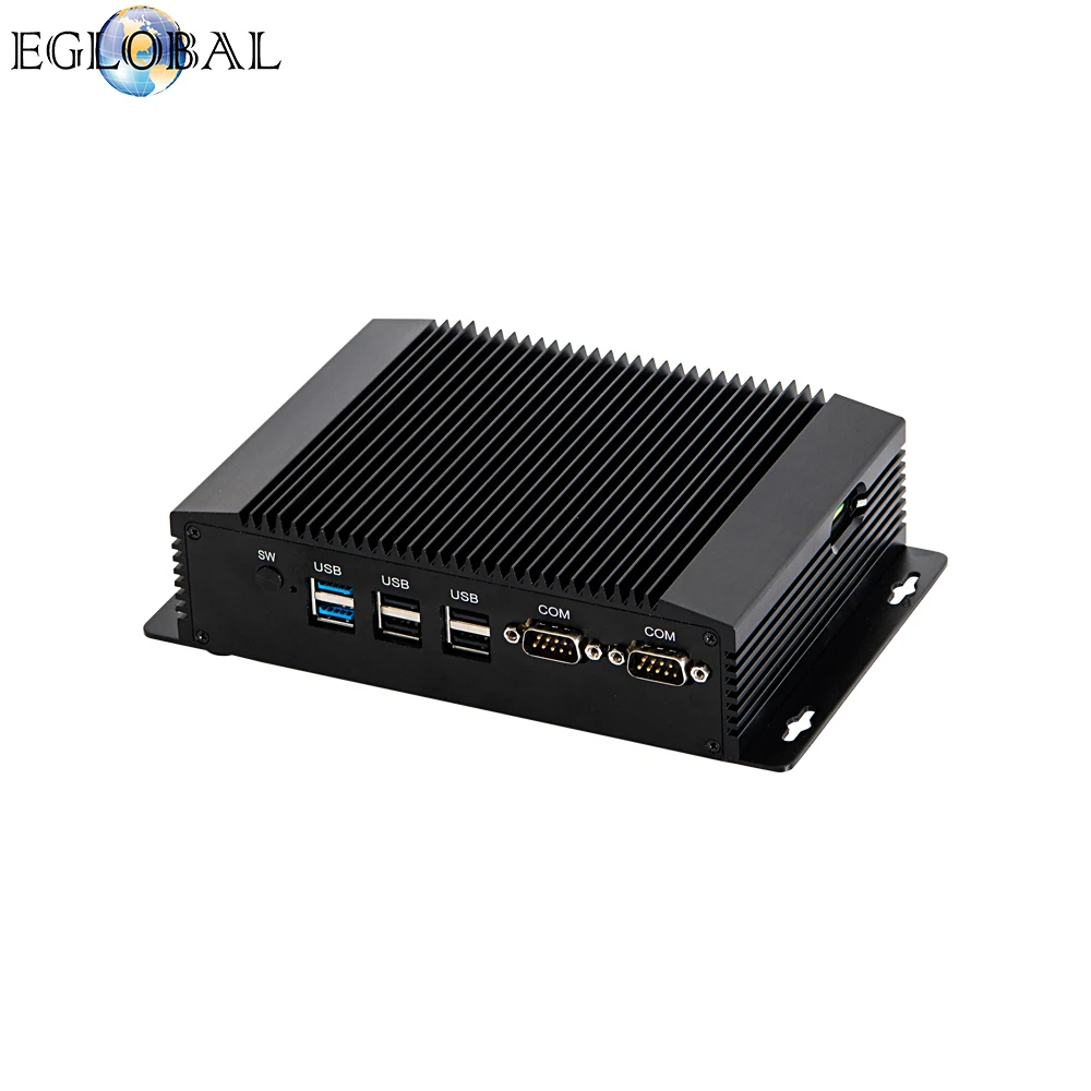 كمبيوتر مكتبي بدون مروحة صناعي من EGLOBAL ، Intel Pentium N3520 ، Intel Celeron N2920 ، 2 x COM ، 2 x RJ45 ، LAN ، HDMI ، VGA ، Windows 10