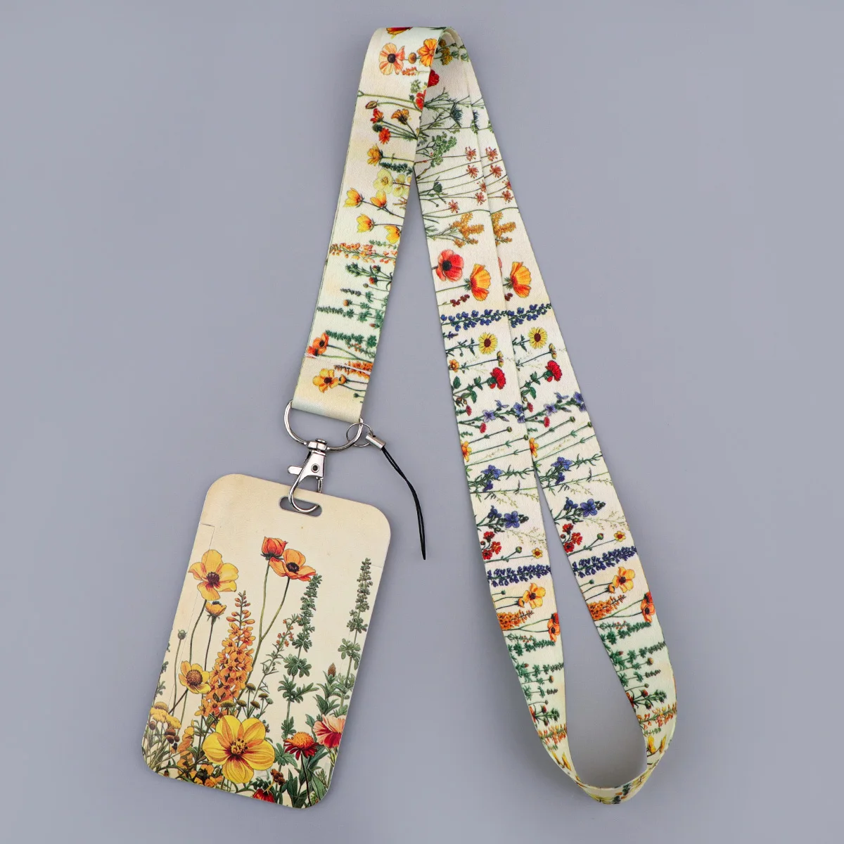 Butterfly Floral Lanyard Card Holder ID Badge Sleeve for Student Staff Credential Cover School Office Trip Holiday Party Present