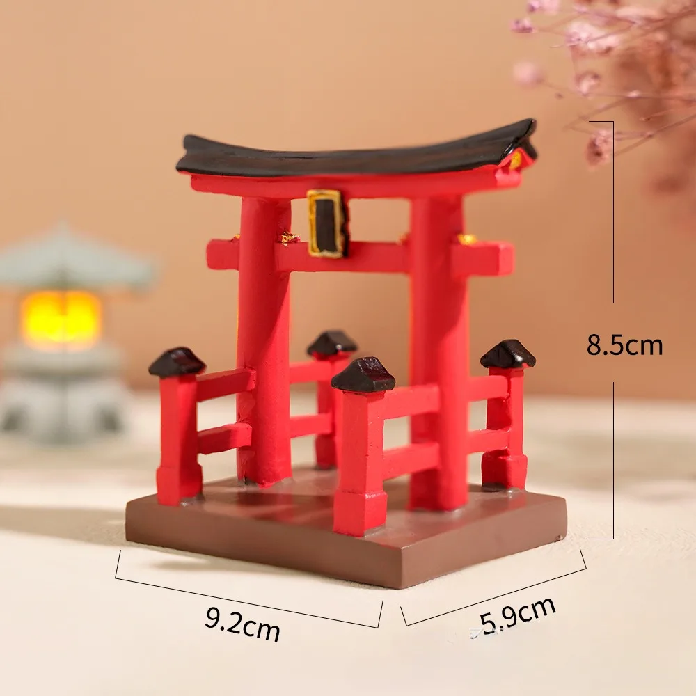 Miniature Torii Gate Japanese Shinto Temple Garden Asian Architectural Mini House Ornament Fish Tank Decoration Chinese Decor