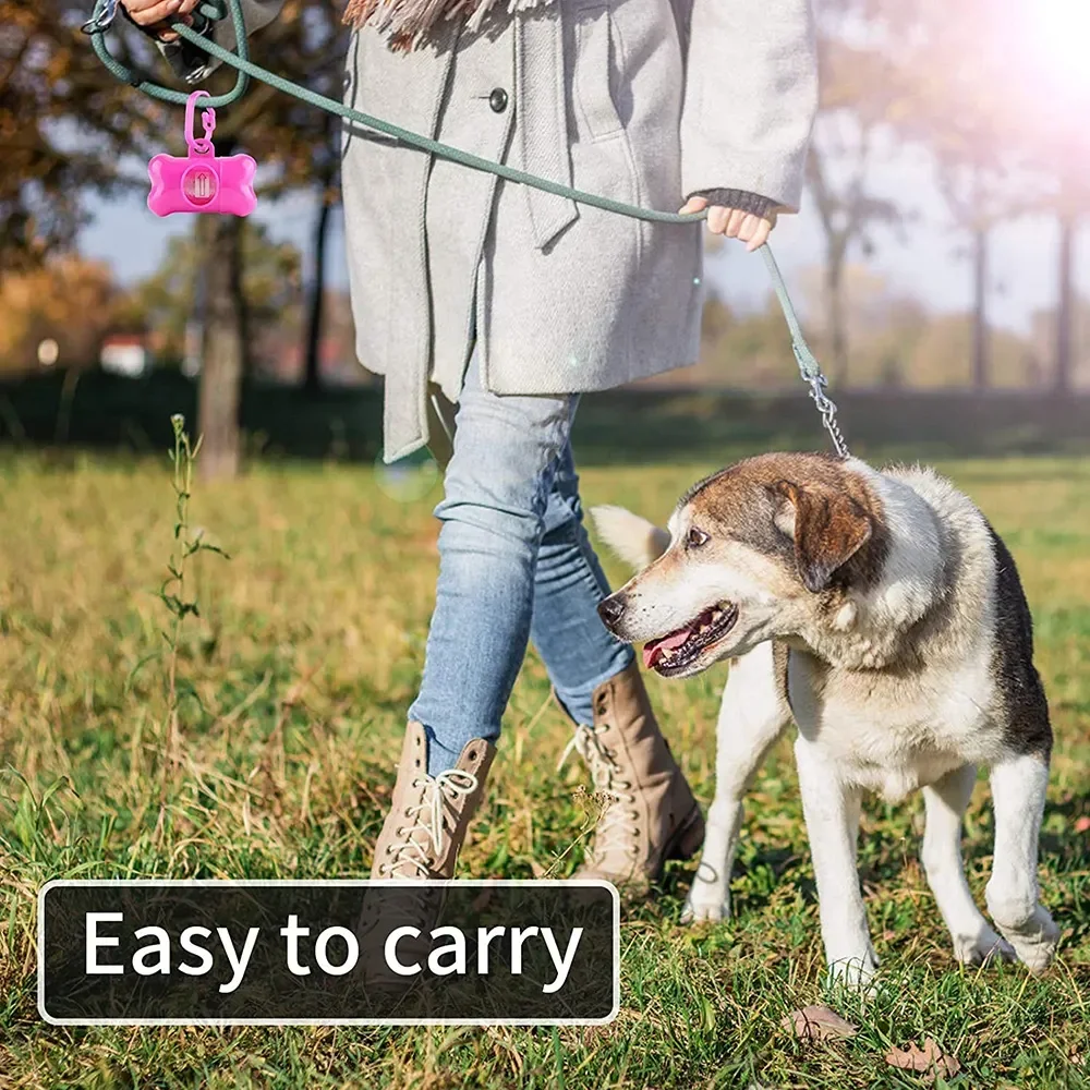 Bolsa de basura para caca de Mascota, bolsa de basura con estampado de Color sólido, bolsa para caca limpia, bolsa portátil para caminar para perros