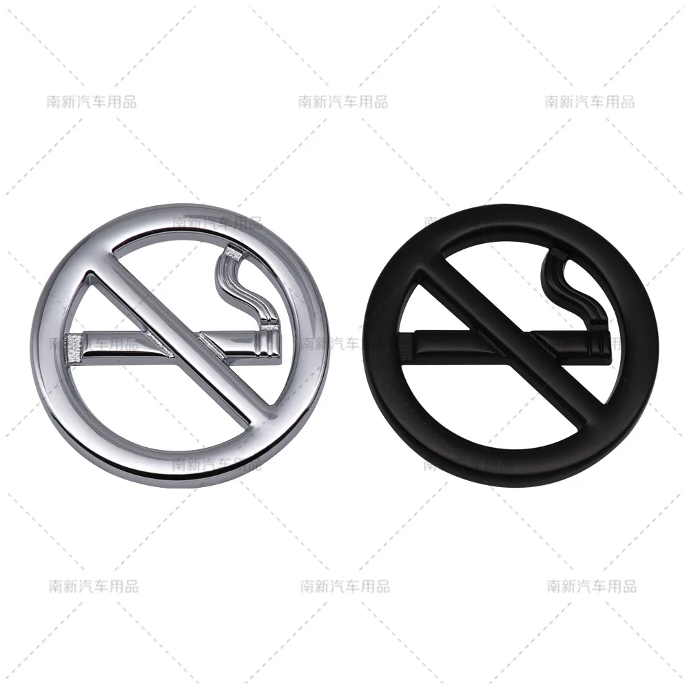 

No Smoking Metal Sticker Tip Sticker No Smoking Metal Car Sign In-car Co-pilot Warning 3D stereo