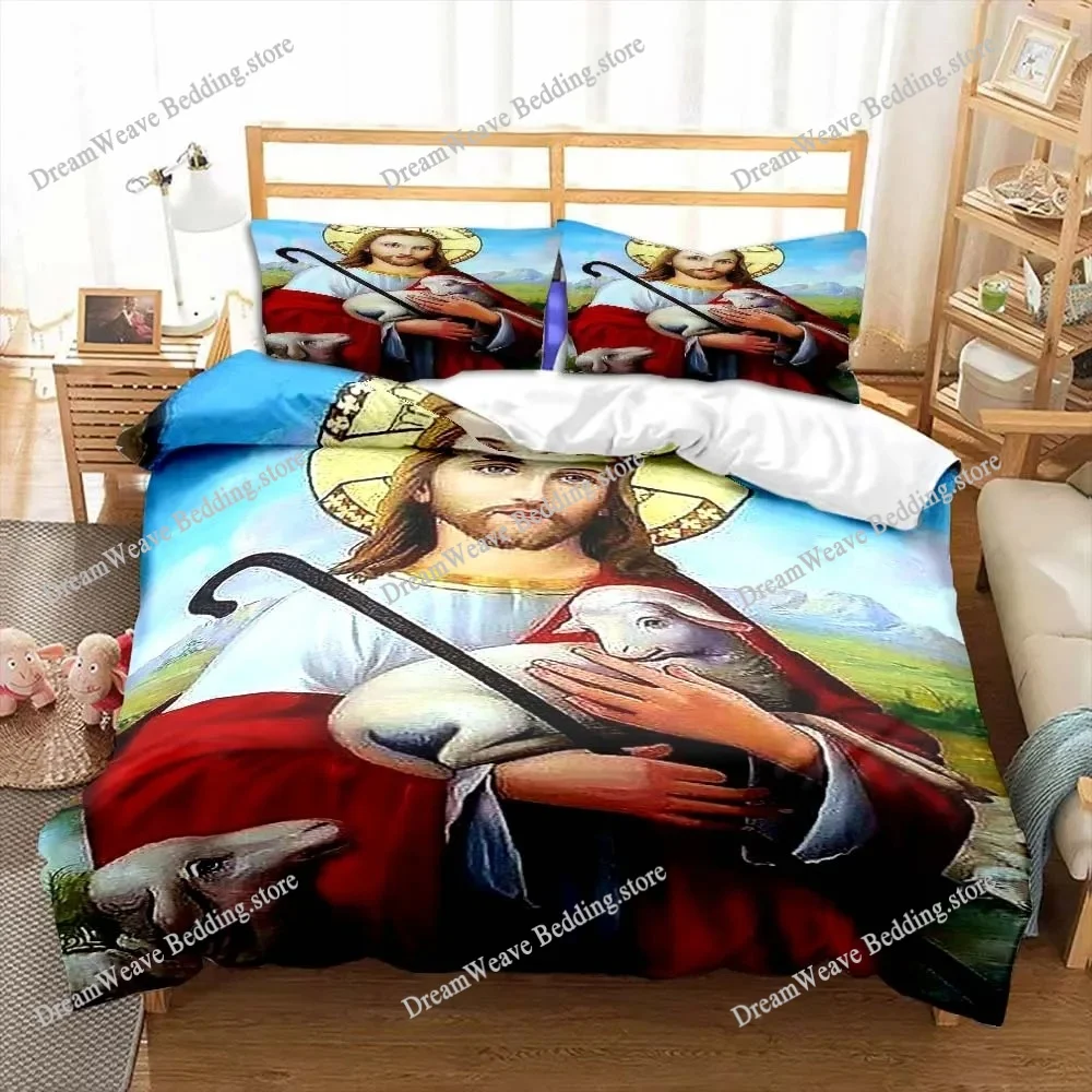 

Jesus Virgin Mary Bedding Set Bedroom Twin Bedding Set Comforter Kids Adults Bed Duvet Cover Double King Comforter Home Decor