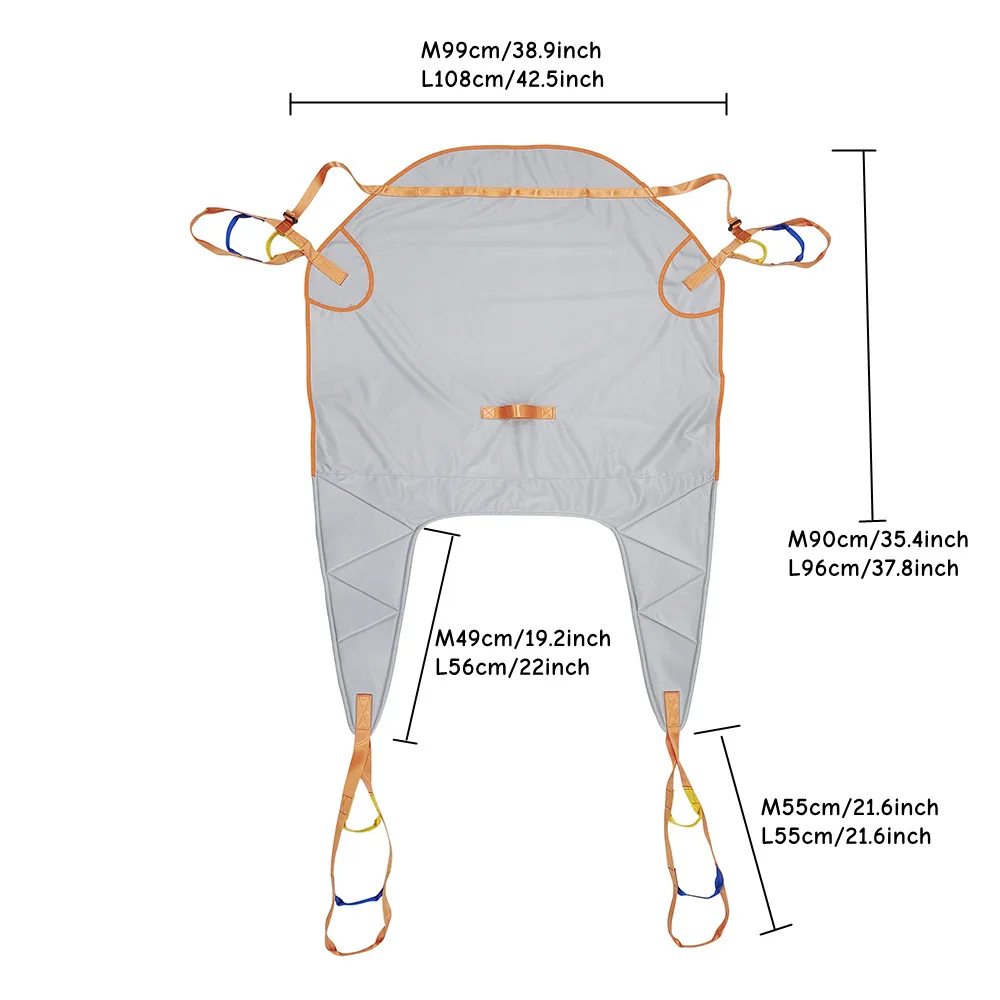 Patient Lift Sling Adjustable Backrest Transfer Hoist Harness Elderly Disabled Wheelchair Mobility Support Durable Safe Aid Gear