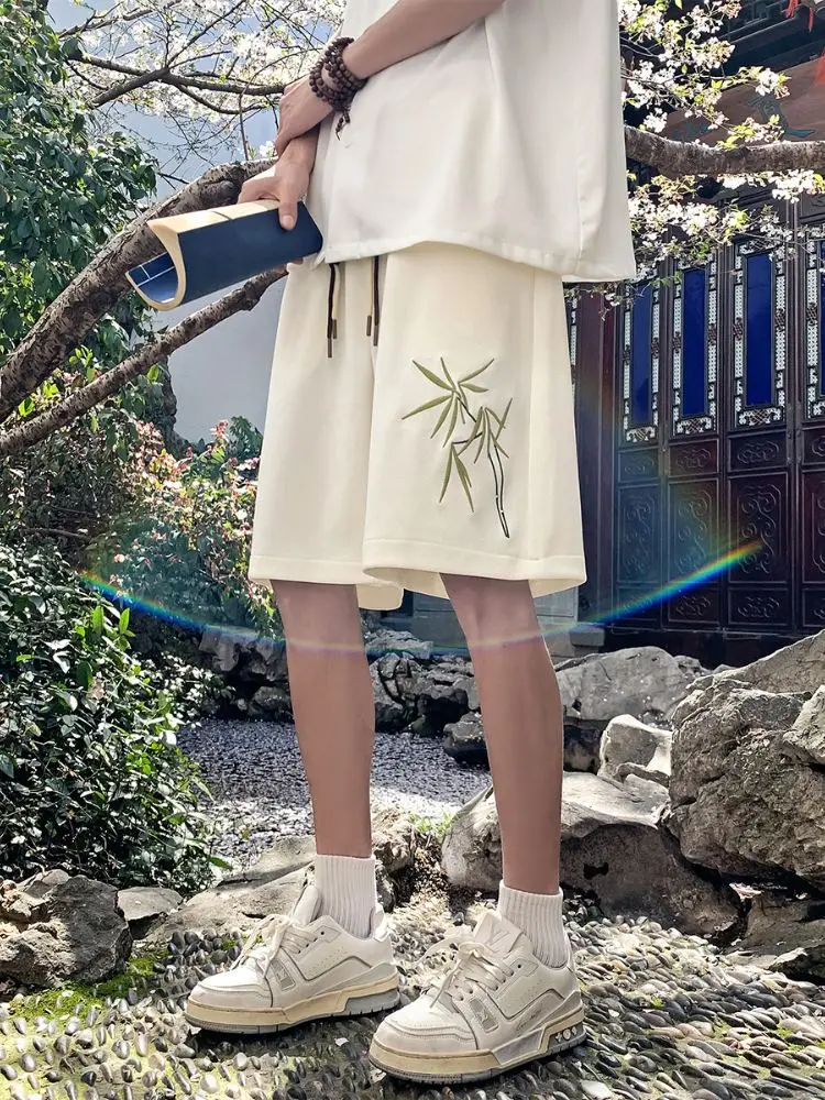 

New 2024 Men's Spor Five-Quarter Length Loose Fit Casual orts Breathable Comfortable Faionable mid Waist Leisure Pants