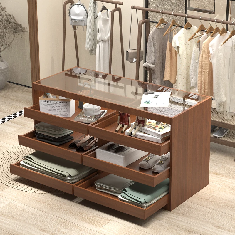 Black paint women's clothing store Nakashimadai clothing store with glass display table running water table locker ornament