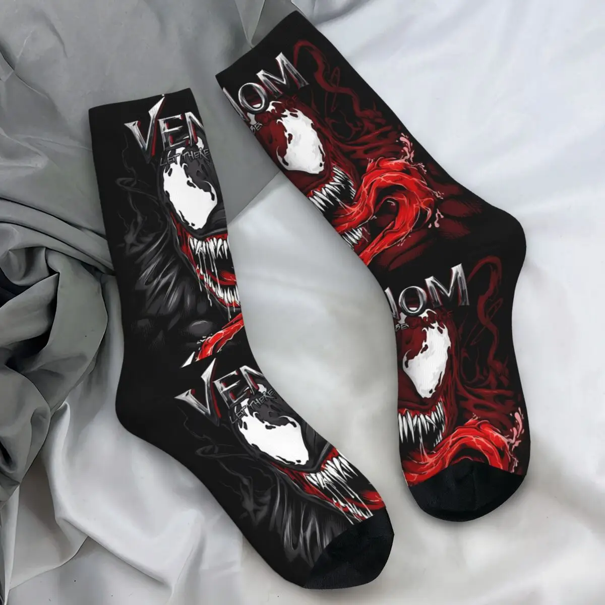 Adults Men Socks Venom Cool Stockings Autumn Vintage Comfortable Socks Printed Climbing Non Slip Socks