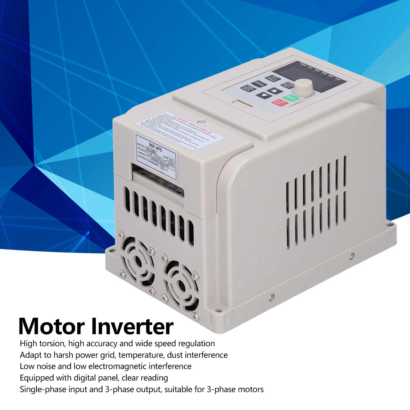 

2.2KW Frequency Inverter Frequency Inverter Motor Speed Controller Output 3‑Phase 220V 2.2KW AT5‑2200X