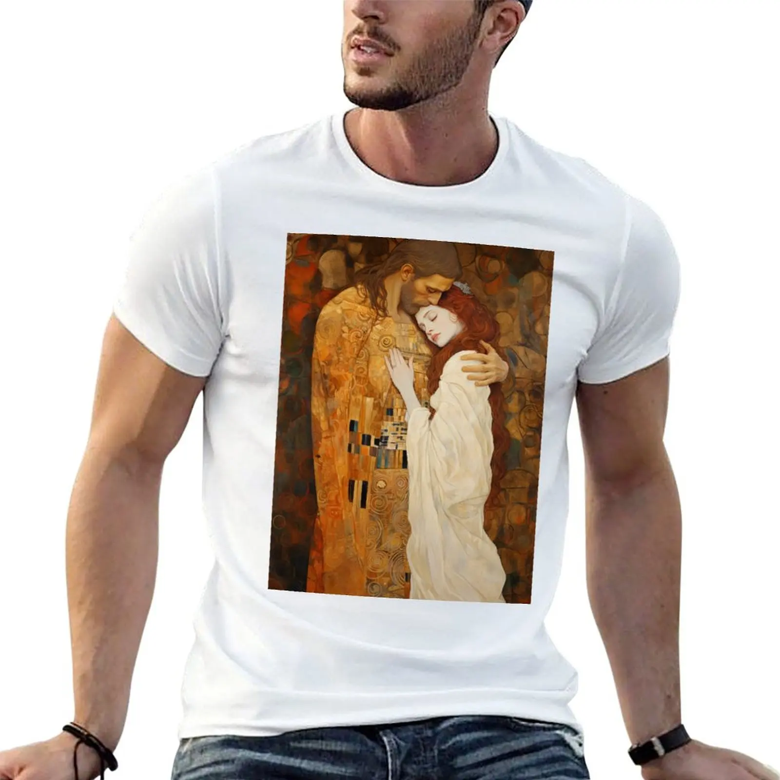 Transcendent Devotion - T-shirt Mary Magdalene et Christ Embrace, grande taille, haut décontracté pour l'extérieur