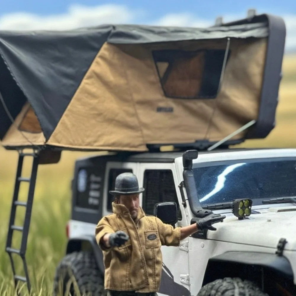 RC Offroad Mood Parts Simulated Openable Roof Tent custom size RC Crawler Luggage Rack Camping Model Toy Decor Accessories