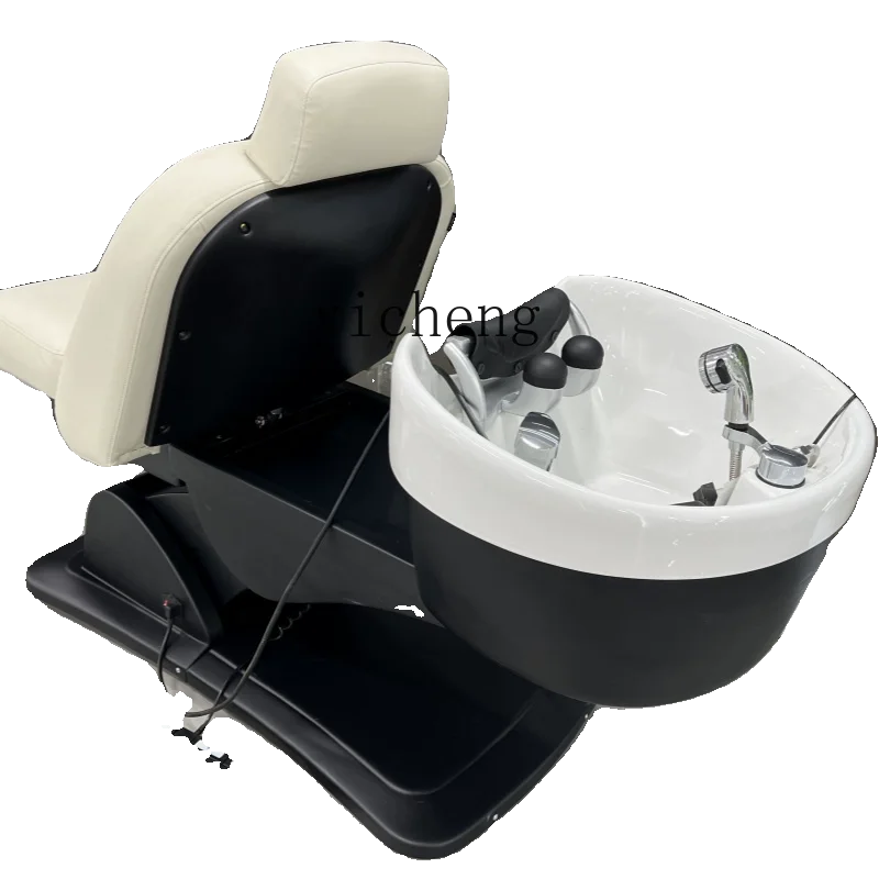 ZC Electric Lifting Shampoo Chair for Hair Salon Rotating Sitting Semi-Full Lying Flushing Bed