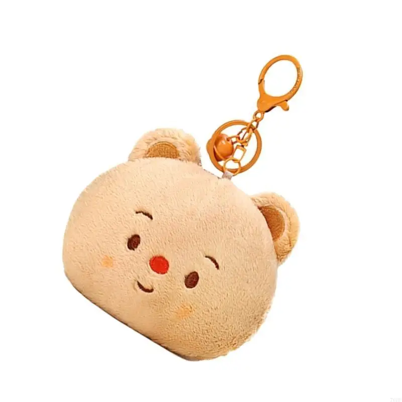 76HF Orsetto peluche Portamonete Portachiavi Custodia morbida per auricolari Custodia per chiavi auto