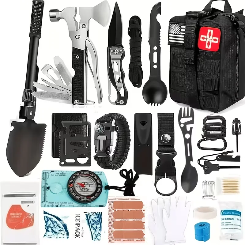 258-Piece Emergency Survival Kit Portable Travel First Aid Kit Car Camping Gear Tactical Hiking EVA Bag Office Boat Accident Pack
