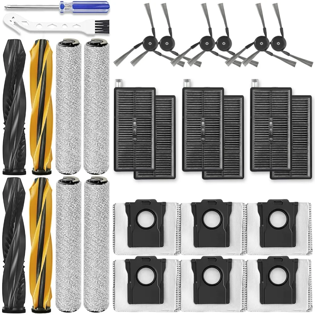 

For Dreame Aqua10 Ultra Roller Robot Vacuum Cleaner Replacement Accessories Cleaning Side Main Brushes,Roller Wipes,Filters Bags