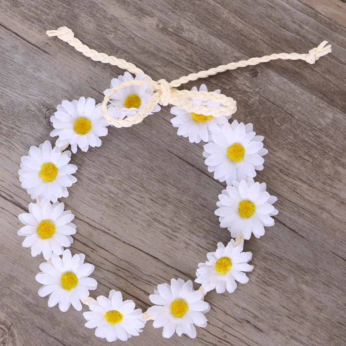 

3 Pcs Flower Headb Daisy Headwear Women Headdress Hair Hoop White 11 Tiny Flowers Rope Stretch Matching Clothes