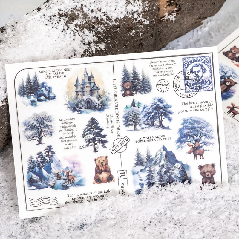 فرك جمالي على ملصقات شجرة الغابات أوراق النباتات خمر نقل ملصق لوازم لمجلة غير المرغوب فيه سكرابوكينغ ديكو المواد #4