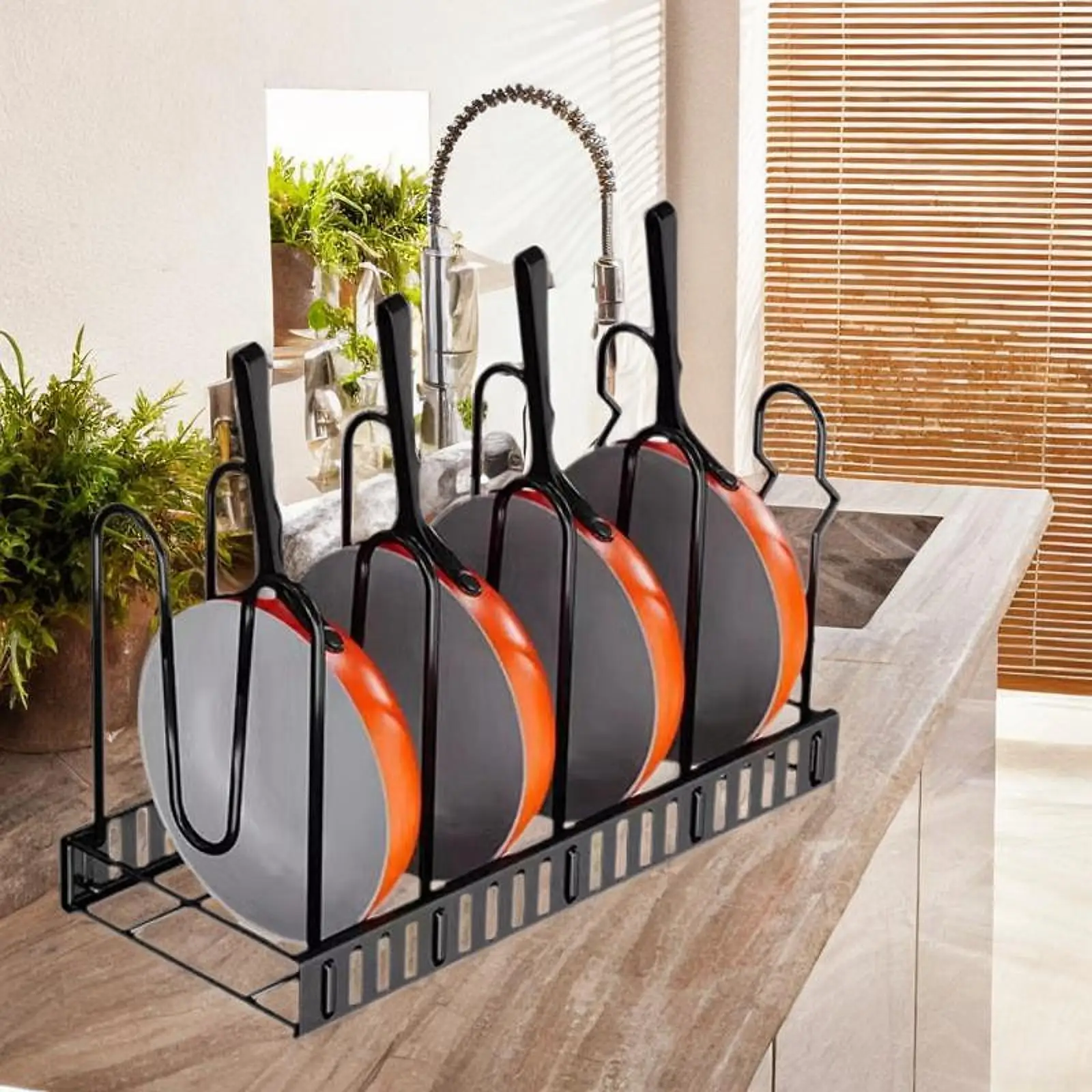 

Pot Pan Rack for Bakeware Cookware Multi Layer Detachable Cupboard Organizer