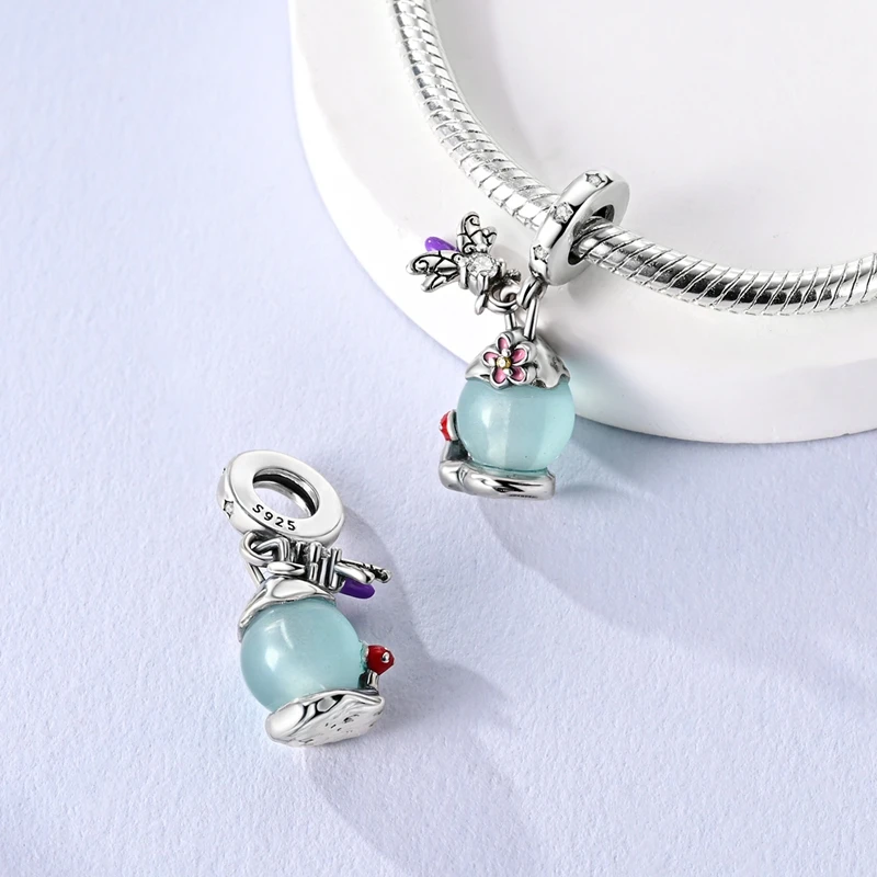 Luminous Series 925 Sterling Silber Charms Perlen Anhänger Glühwürmchen Elfenpfote Planet Charm Passend für Original Armband Damen Schmuck Geschenk – Detail 13